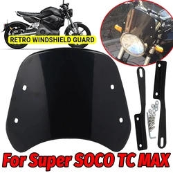 For Super SOCO TC MAX TCMAX Motorcycle Accessories Retro Windscreen Windshield Wind Screen Deflector Cover Sun Visor Guard Parts