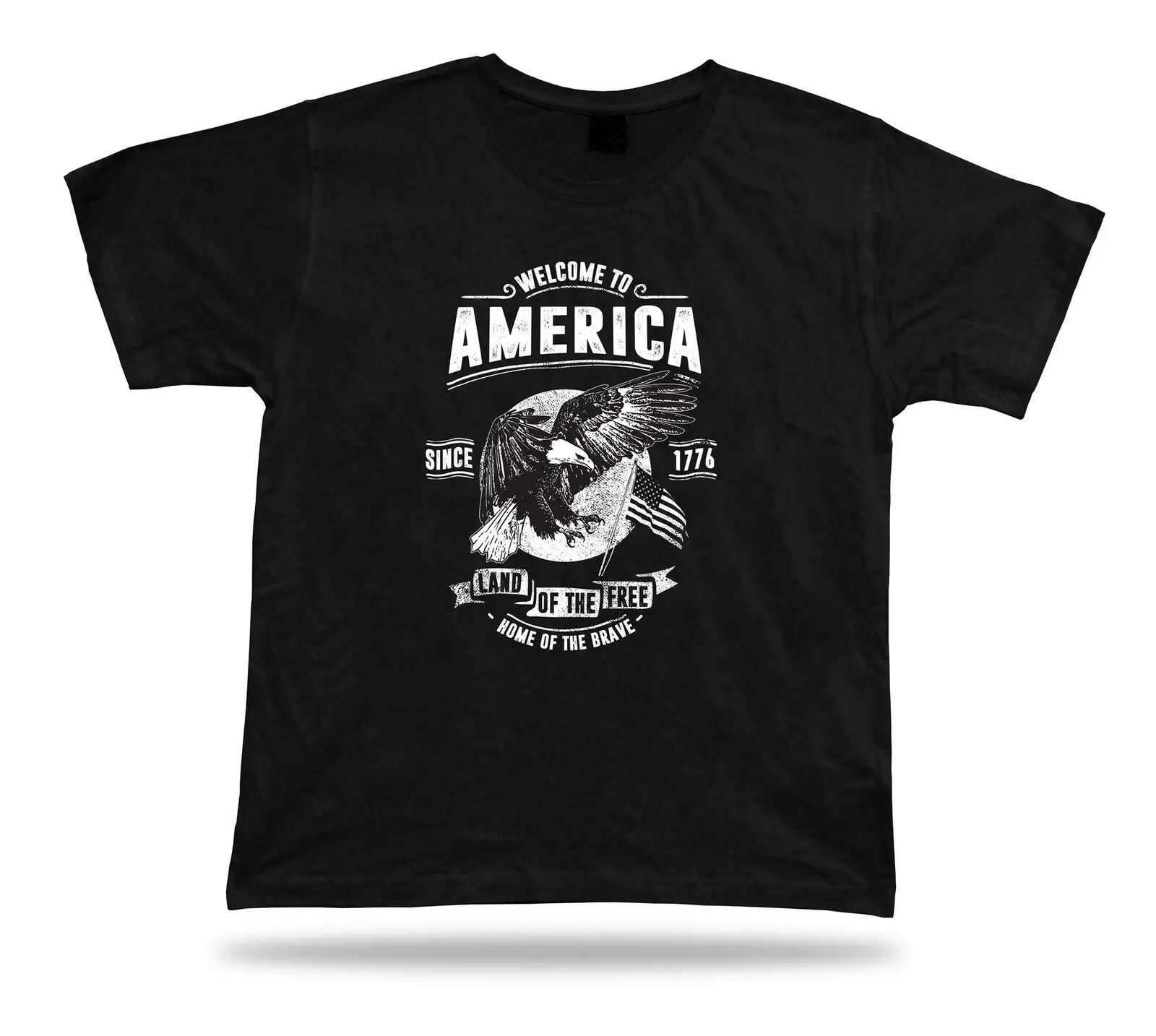 Tshirt Tee Shirt Birthday Gift Idea Welcome to America Freedom USA Retro Style