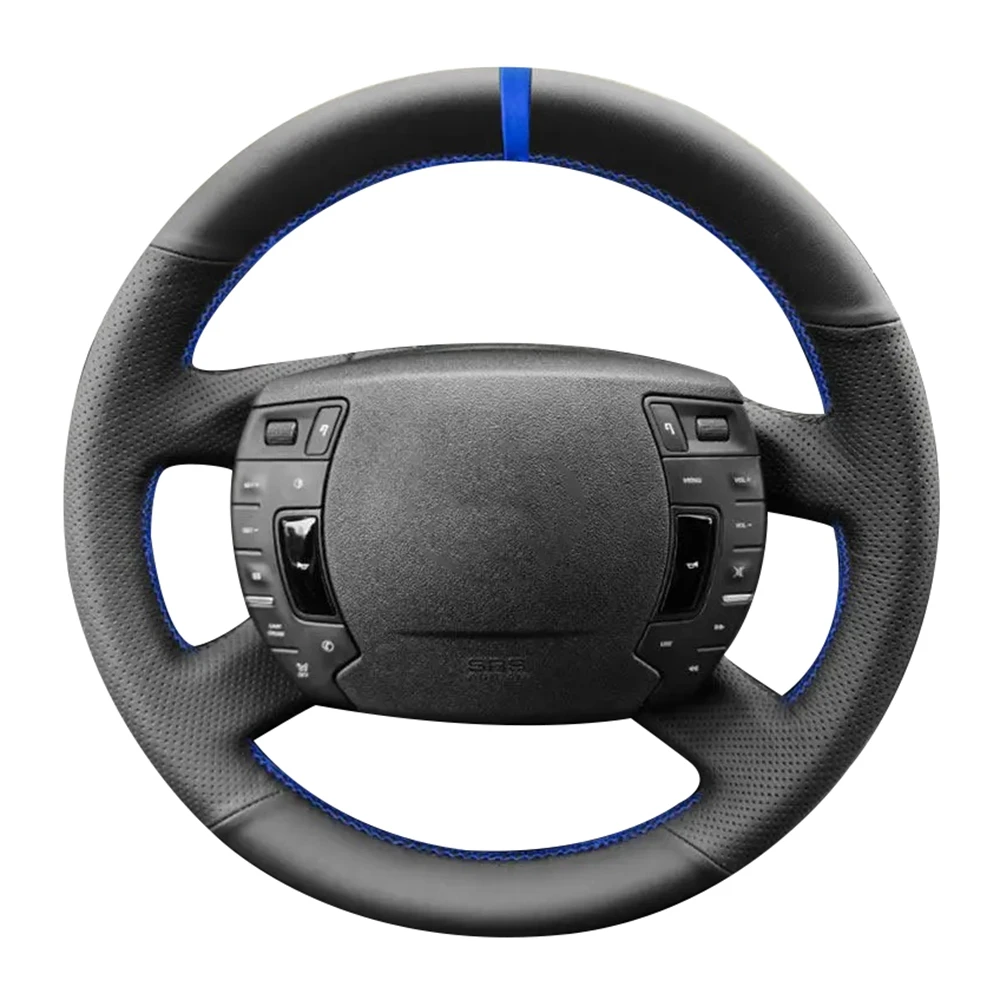 Hand Sewing Customized Anti-Slip Artificial Leather Car Steering Wheel Cover Braid For Citroen C5 2008-2017 Car Accessories