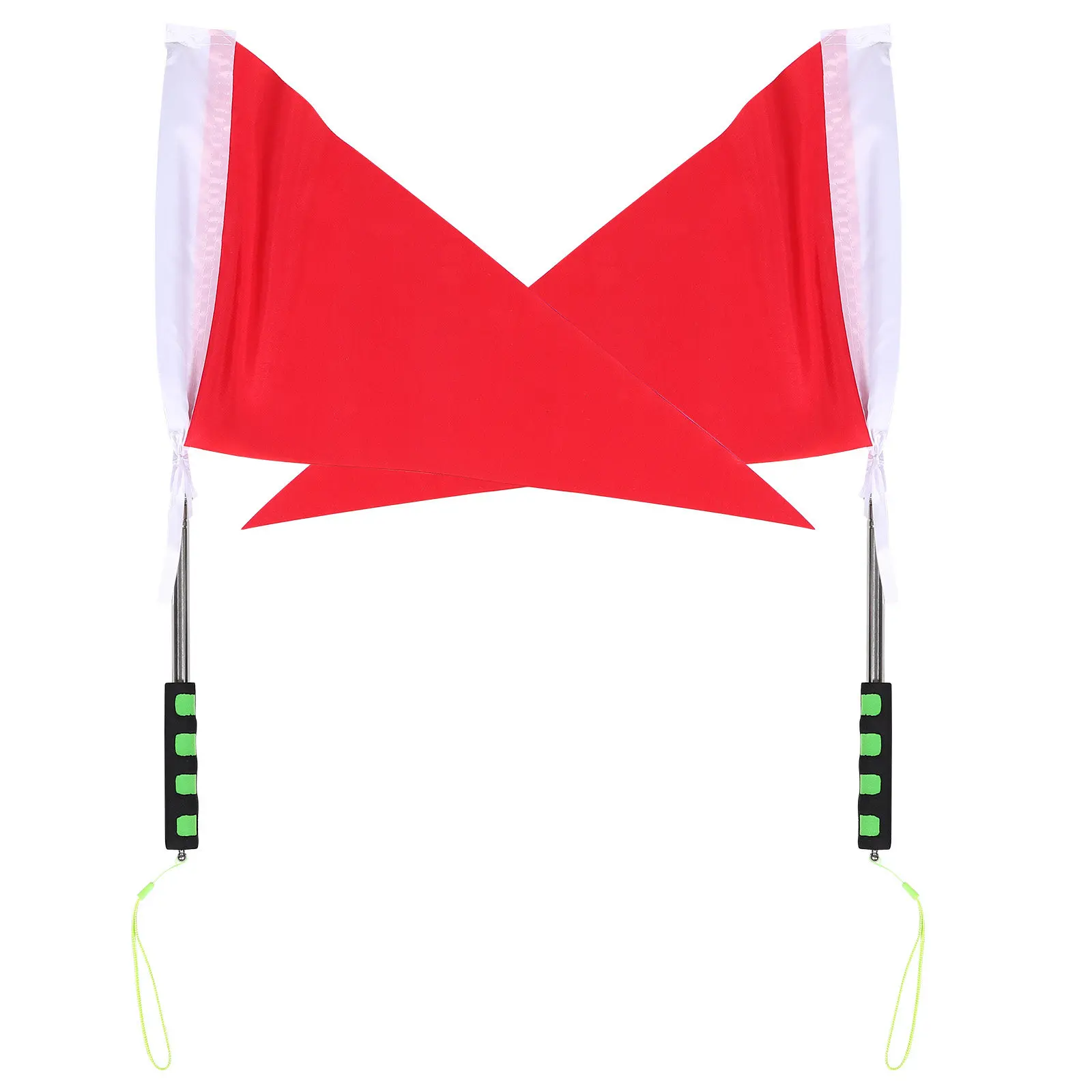 2Pcs Tour Guide Flags Telescopic Retractable Pole Handheld Triangle Banner for School Excursions Outdoor Activities Training