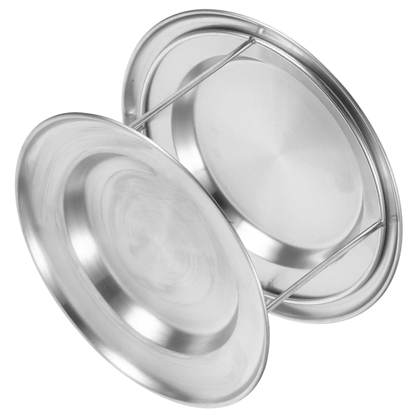 

1 Set Seafood Display Stand With Double Layer Stainless Steel Trays Birthday Cupcake Tray Seafood Platter Serving Plate Party