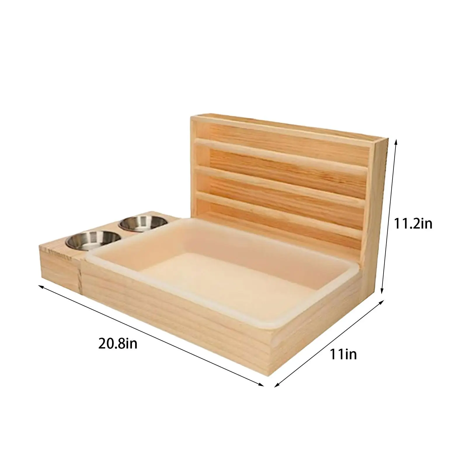 Bunny Feeder Manger Hay Wooden Rabbit Hay Feeder with Litter Box for Hamster Cage Accessories Bunny Small Animals Guinea Pig