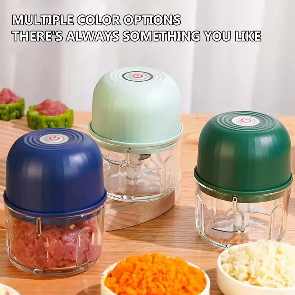 1PC Electric Garlic Chopper Mini Food Processor Usb Rechargeable Vegetable Meat Grinder Kitchen Garlic Masher Mixer Tool