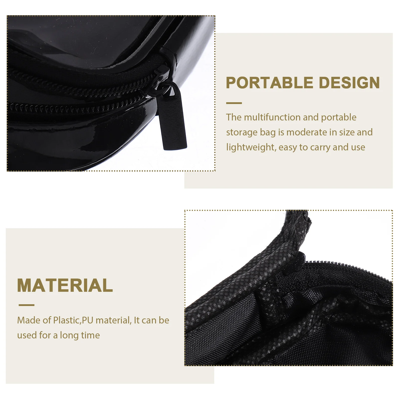 

Clear Bags Black Plastic Foldable Toiletry Makeup Bag Small Pouch Mini Storage Clear Pouch ganizer