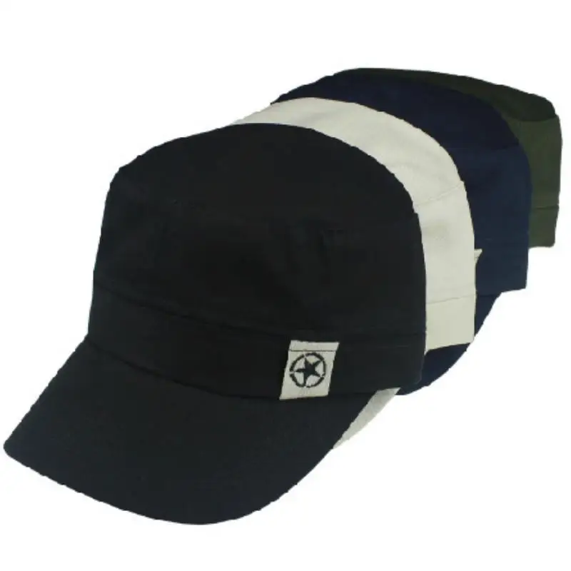 1Pc Women Men Flat Roof Military Hat Cadet Patrol Bush Hat Baseball Field Cap Snapback Casual Caps