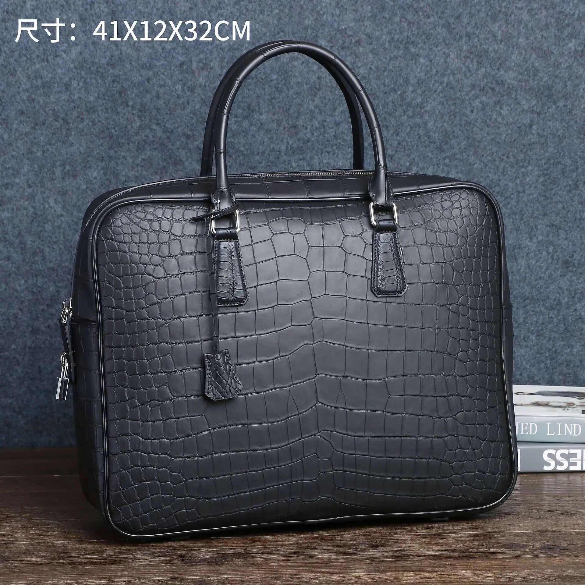 Crocodile Belly Pattern Large Handbag Computer File Bag Men's Genuine Briefcase Messenger Bag Men Leather сумка мужская портфель