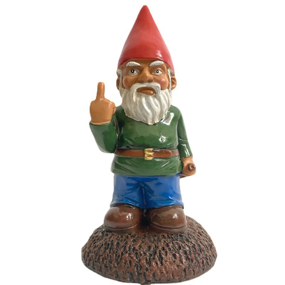 

Middle Finger White Beard Dwarf Ornament Gnome Statue Ornament Middle Fingler Lawn Statue Figurine Garden Dwarf Statue Ornament