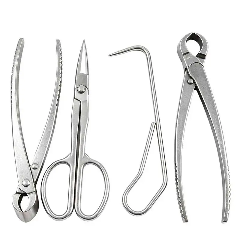 TFORU-4 Piece Bonsai Tools Set, Bonsai Tree Tools, Knob Cutter, Concave Cutter, Plant Care And Root Hook