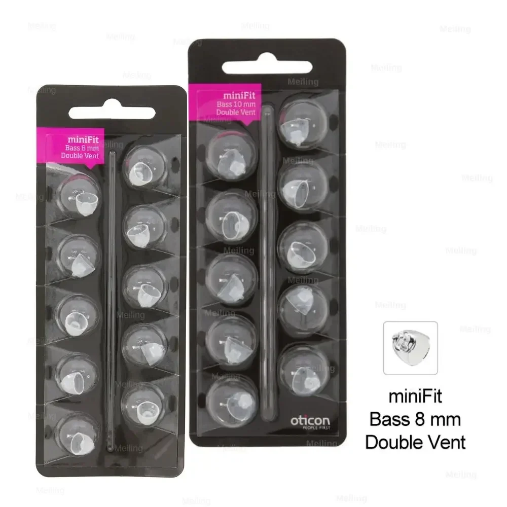 

Hearing Aid Domes for Oticon MiniFit Double Vent Bass Domes (8mm.10mm) Universal Domes for Oticon Hearing Aid Supplies