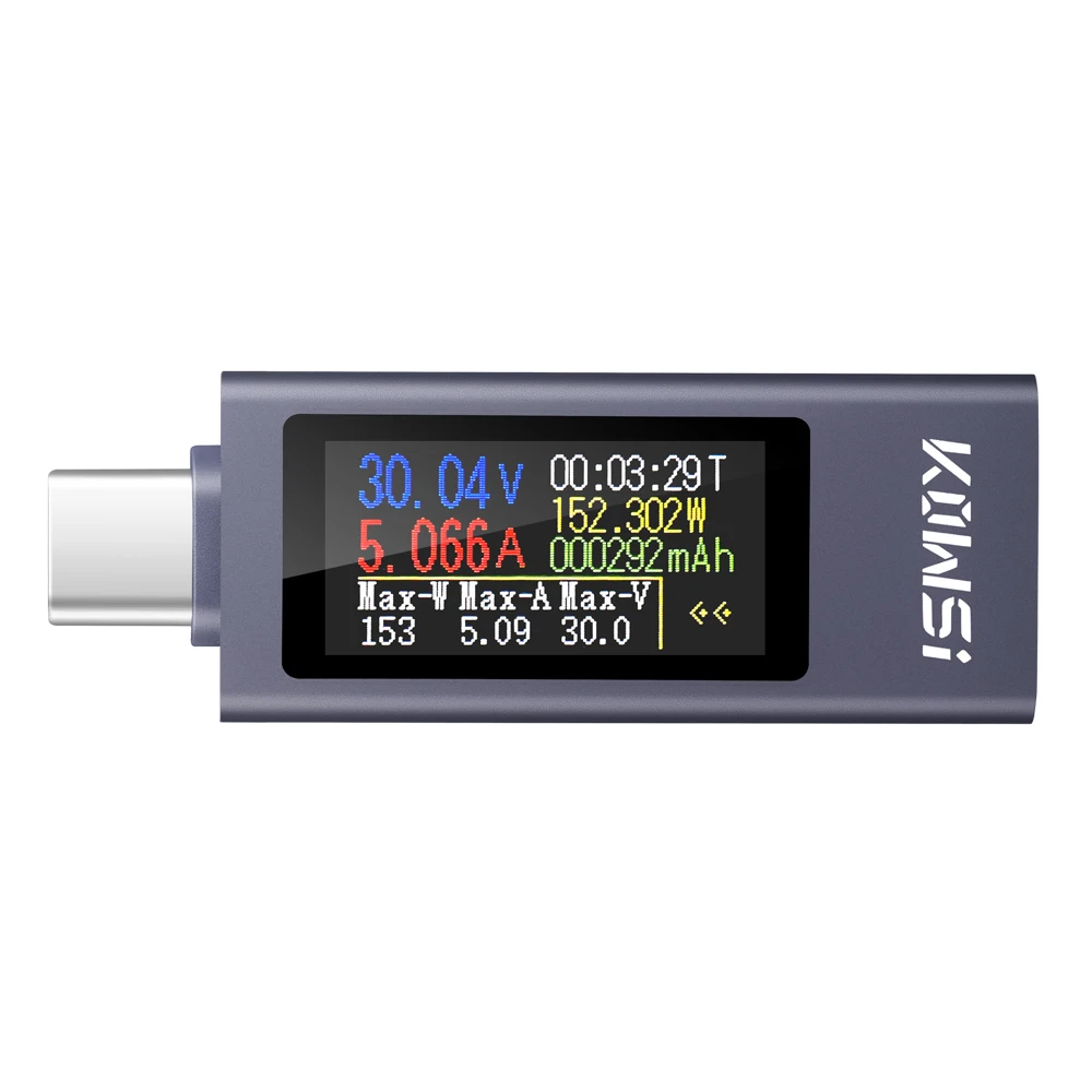 Typ-C Strom-Spannungs-Kapazitäts-Tester für Telefone, USB-Tester DC 4-30V 0-12A, Leistungsmesser, PD-Mobilstromdetektor-Testgerät
