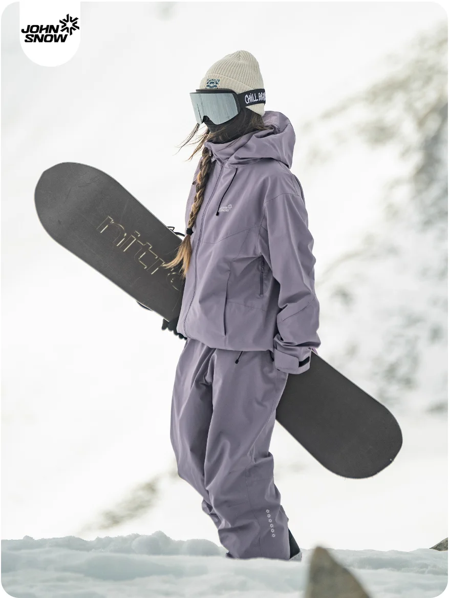 John Snow Ski Suit Men Women 2025 Waterproof Insulated Snowboard Jacket & Pants Set Windproof Thermal Snowsuit with Relaxed Fit