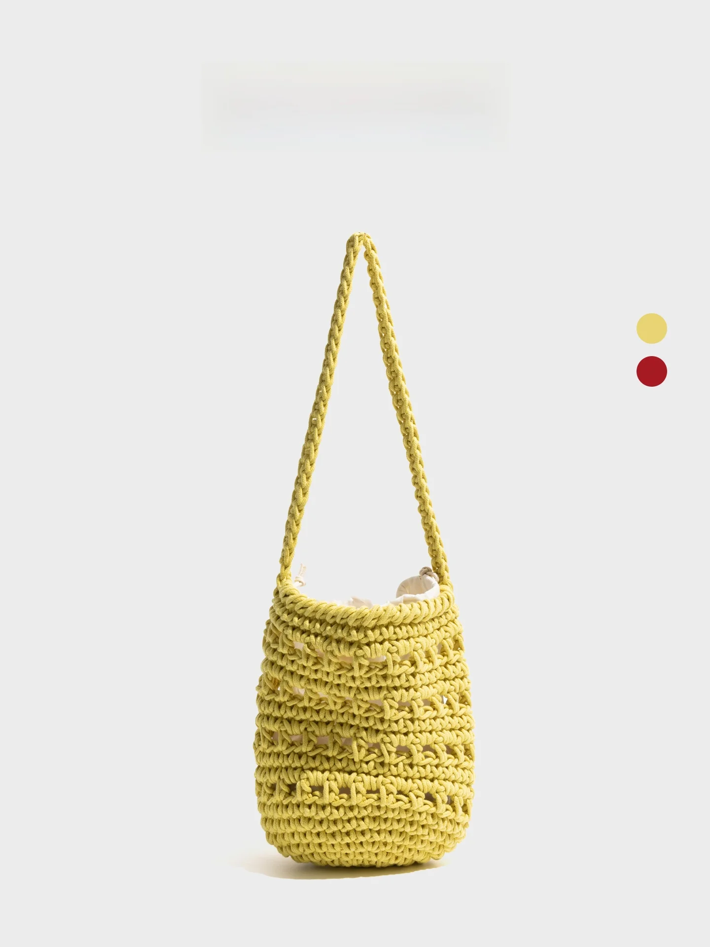 

Orange Girl Holiday Knitted Mesh Pocket Shoulder Bag Soft Fabric Macaron Element Summer 2026 Handmade Crochet Basket Bag