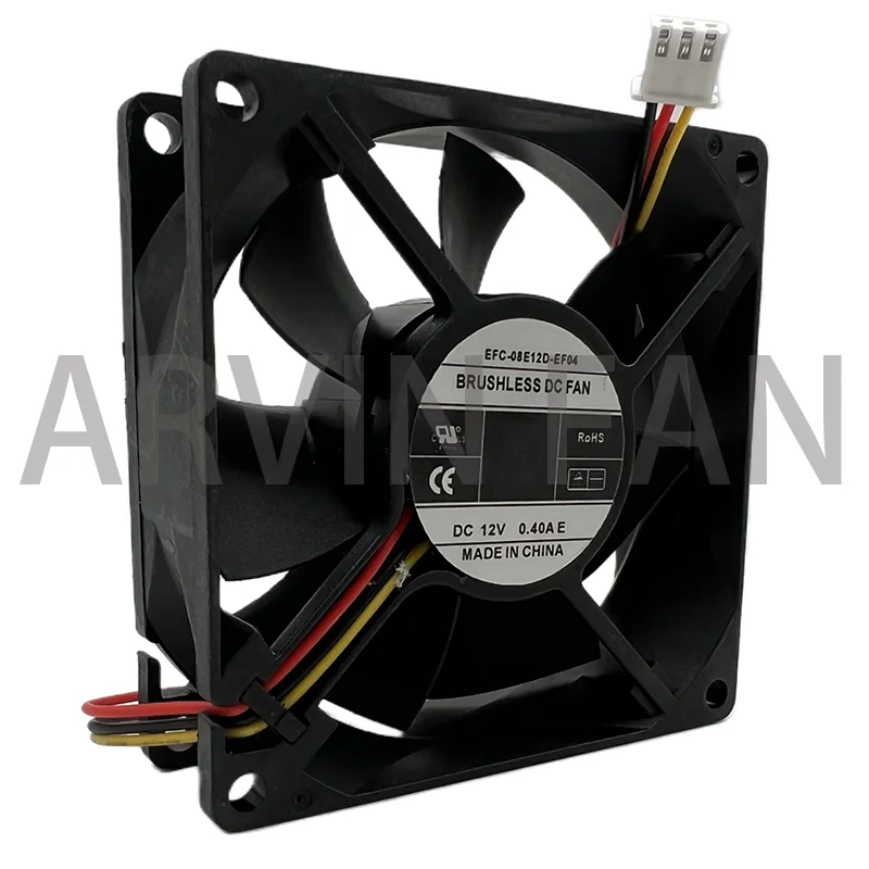 Inversor de elevación de tres cables, ventilador de refrigeración, rodamiento de bolas Dual, EFC-08E12D-EF05, 8cm, 80mm, DC 12V, 0.40A, 80*25mm