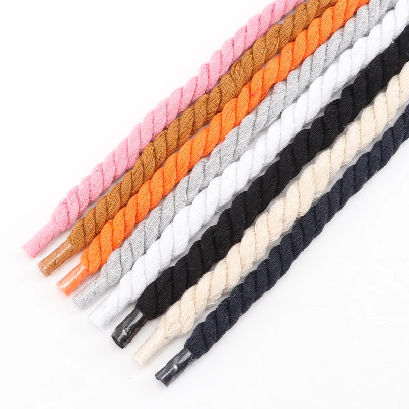 New Round Linen Shoelaces for Sneakers Fashion Bold 10MM Width Suitable Board Shoes Canvas AF1/AJ Round Shoes Boot Shoelace