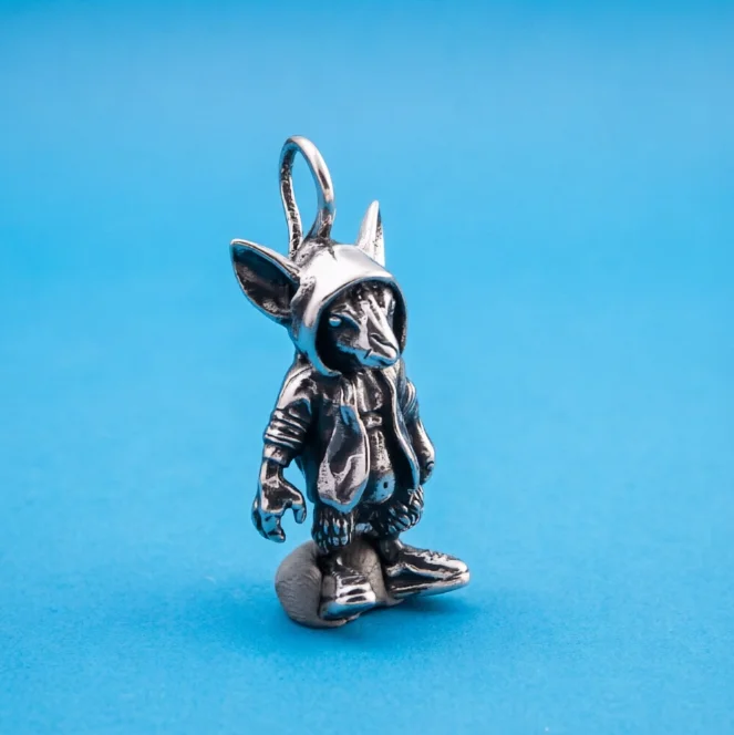S925 sterling silver glossy jewelry zodiac mouse domineering punk pendant thai silver retro distressed menstylish jewelry
