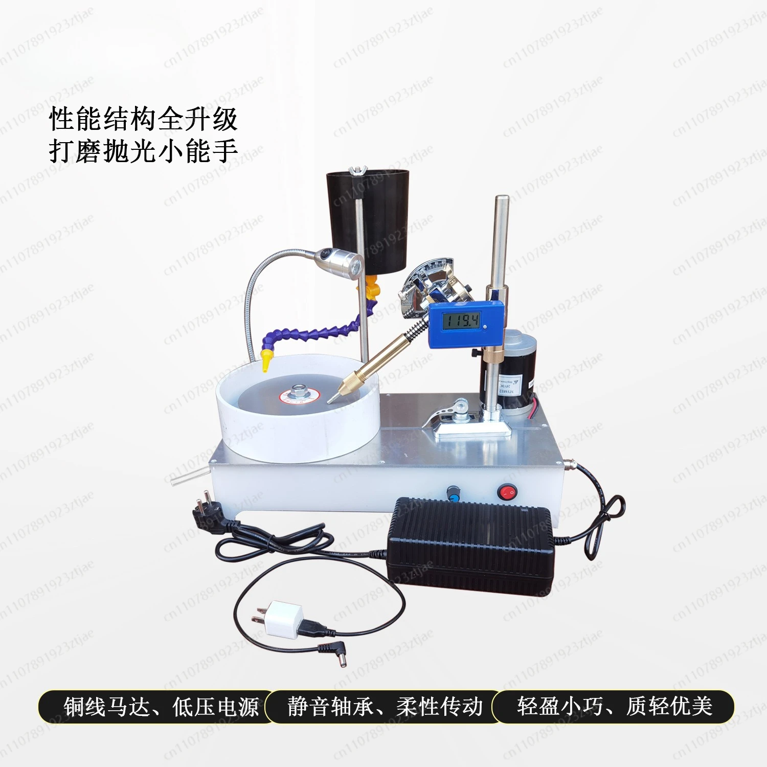 Lapidary Machine 120W 2800RPM - Multi-Function for Gem Faceting, Polishing & Flat Grinding
