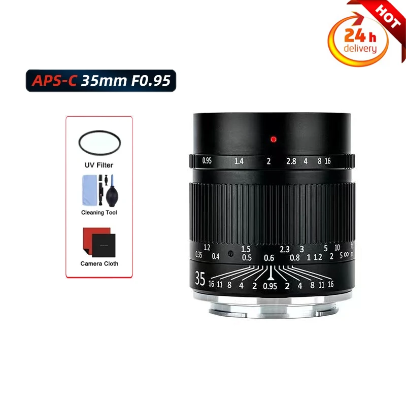 Wesley 35mm F0.95 Large Aperture APS-C Portrait Lens for Sony Fuji Canon Olympus Panasonic M4/3 Canon Cameras