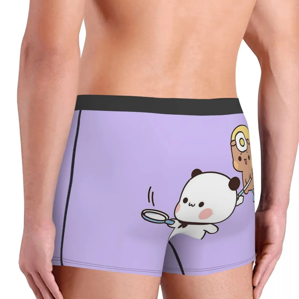 Calzoncillos Boxer cortos Panda Bear Bubu y Dudu, bragas para parejas, ropa interior transpirable para hombre, regalos para novio