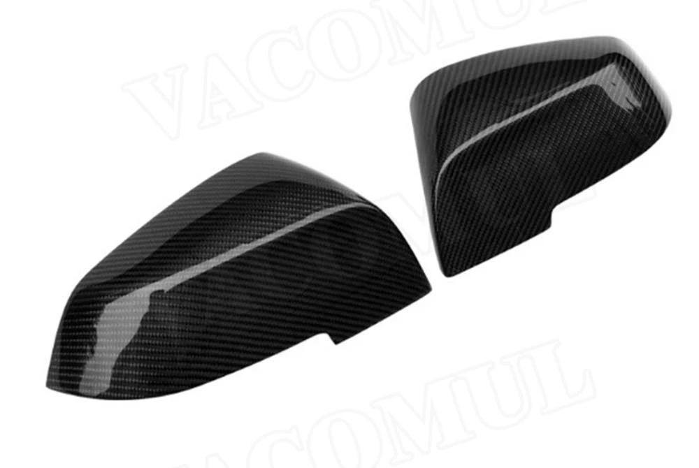 VACOMUL 2pcs Carbon Fiber Mirror Cover Rearview Side Mirror Cap For BMW 5 Series F10 F11 F18 GT F0 6 Series 7 Series F01 F02 Car