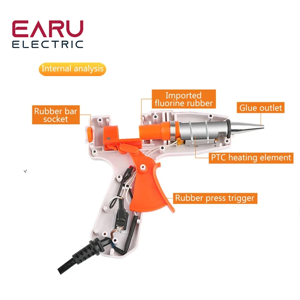 Barras de pegamento de fusión en caliente transparente, adhesivo de uso General de 20W, enchufe europeo, pistola de pegamento de fusión en caliente,