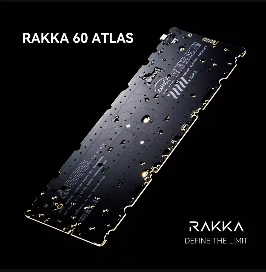 RAKKA 60 ATLAS（V2）Keyboard PCB Foam Set Hall Effect Tech 0.14ms Ultra Low Latency Support GH60 O-Ring Unified Daughterboard RGB