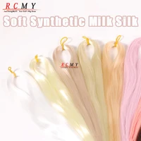 BJD SD Doll 80CM/40 White Black Hair Row Milk Silk Anti-Mohair Wig Handmade Hook Transplant Material Synthesis Reboot Pony Hair 4