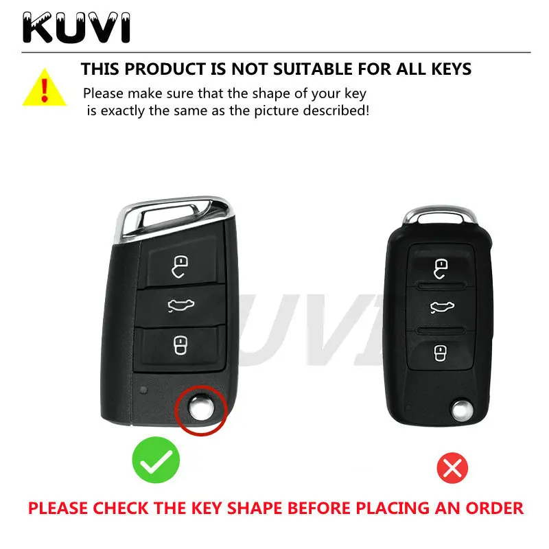 For Volkswagen VW Polo Golf7 MK7 Tiguan for Skoda Octavia Kodiaq Karoq for Seat Ateca Car Key Case Cover Bag Keychain Protector image 2