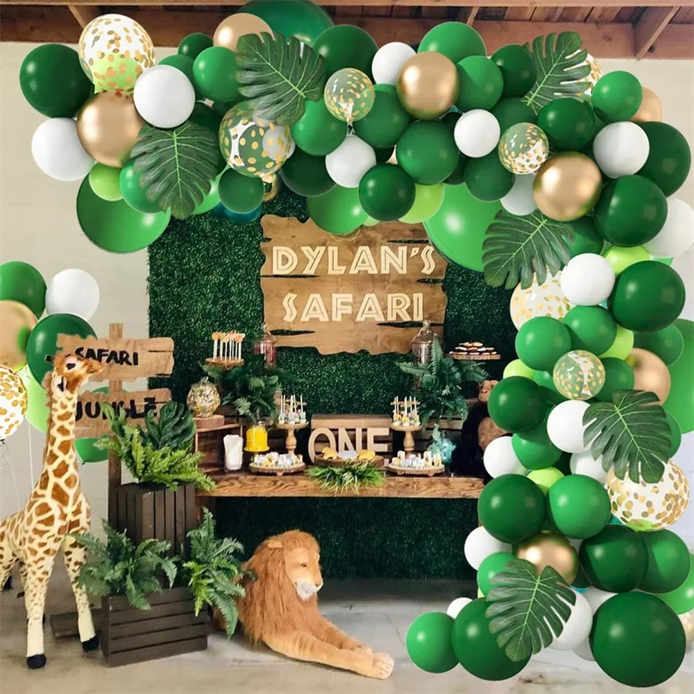 

Green Balloon Arch Garland Jungle Birthday Party Decoration Baby Shower Wild One 1st Birthday Gender Reveal Party Supplies