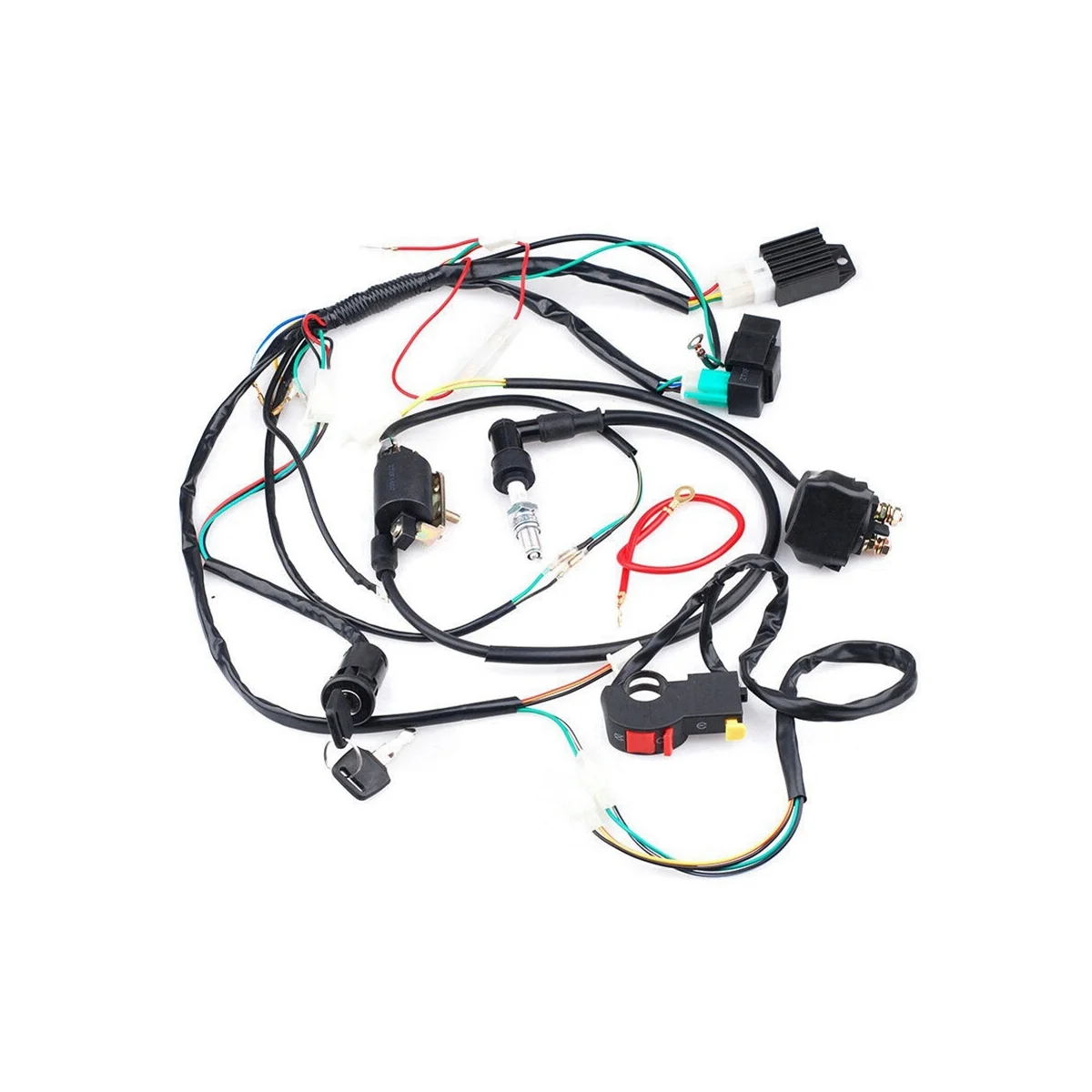 50-125CC Wire Harness Ignition System Starter Bus Kit for Off-Road Vehicles Beach Bikes ATV