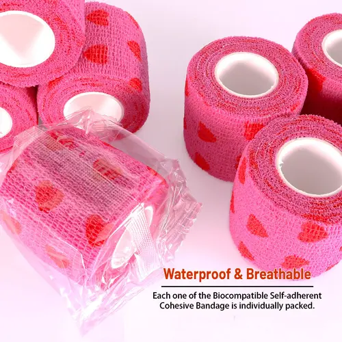 Imagen 2 del producto Cubierta de vendaje para agarre de tatuaje, cintas no tejidas impermeables para mascotas, autoadhesivas, protección para los dedos y los muñecas, accesorios para tatuajes