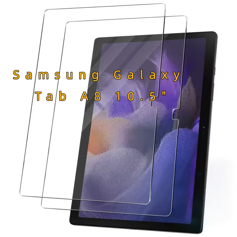 Protetor de tela de vidro temperado, 2 peças, para samsung galaxy tab a8, 10.5 polegadas, 2022 x200 x205, filme protetor anti impressão digital para tablet