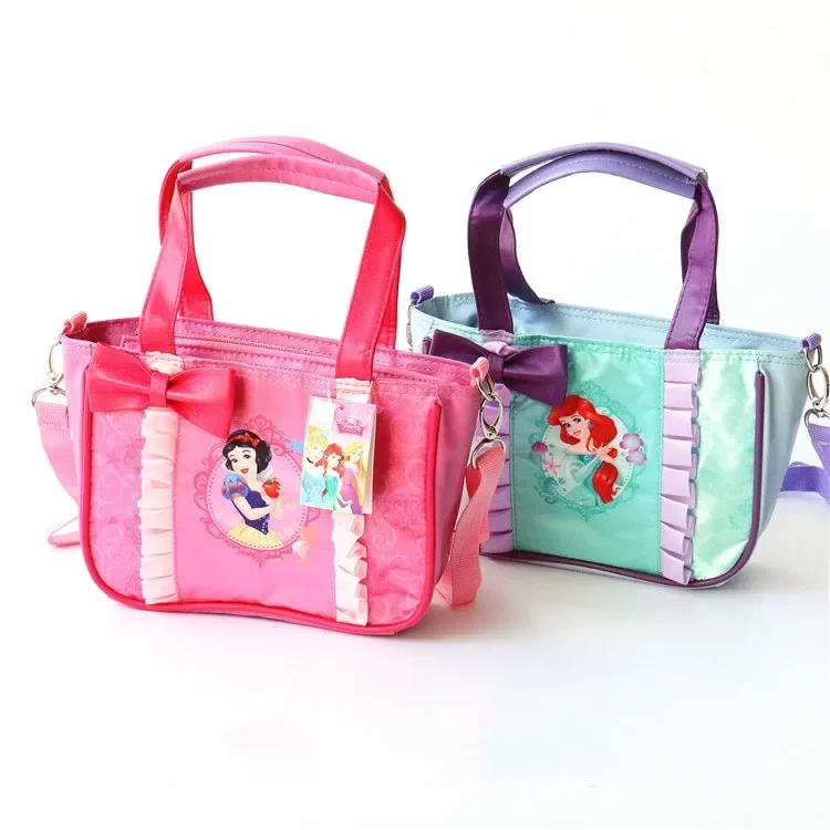 Borsa piccola principessa Disney borsa da pranzo in tela di cartone animato borsa da tutoraggio per ragazza borsa a tracolla con una spalla