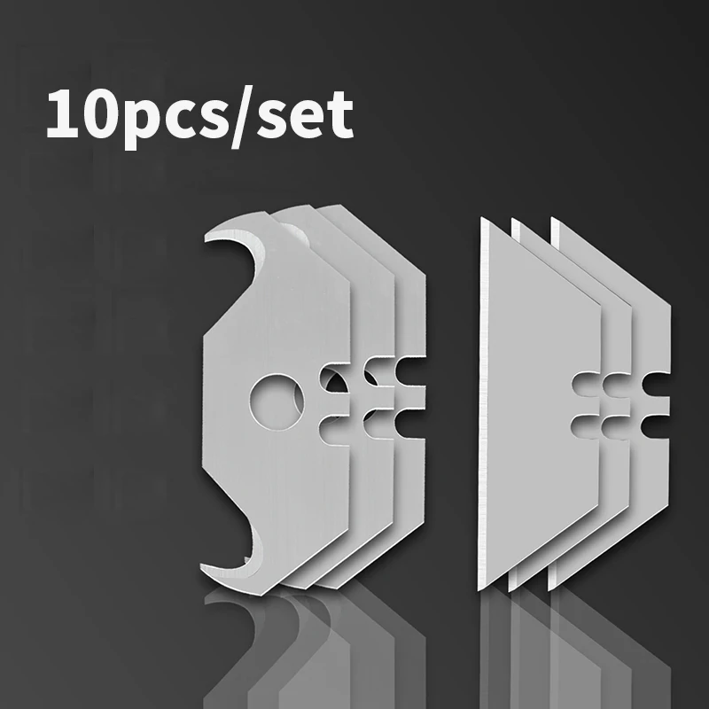 AMR 10pcs/30pcs/50pcs A Set Utility Blade SK2 Hook Blades Steel Art Blade Safety Horn Knife Blades with Storage Box for Cutting