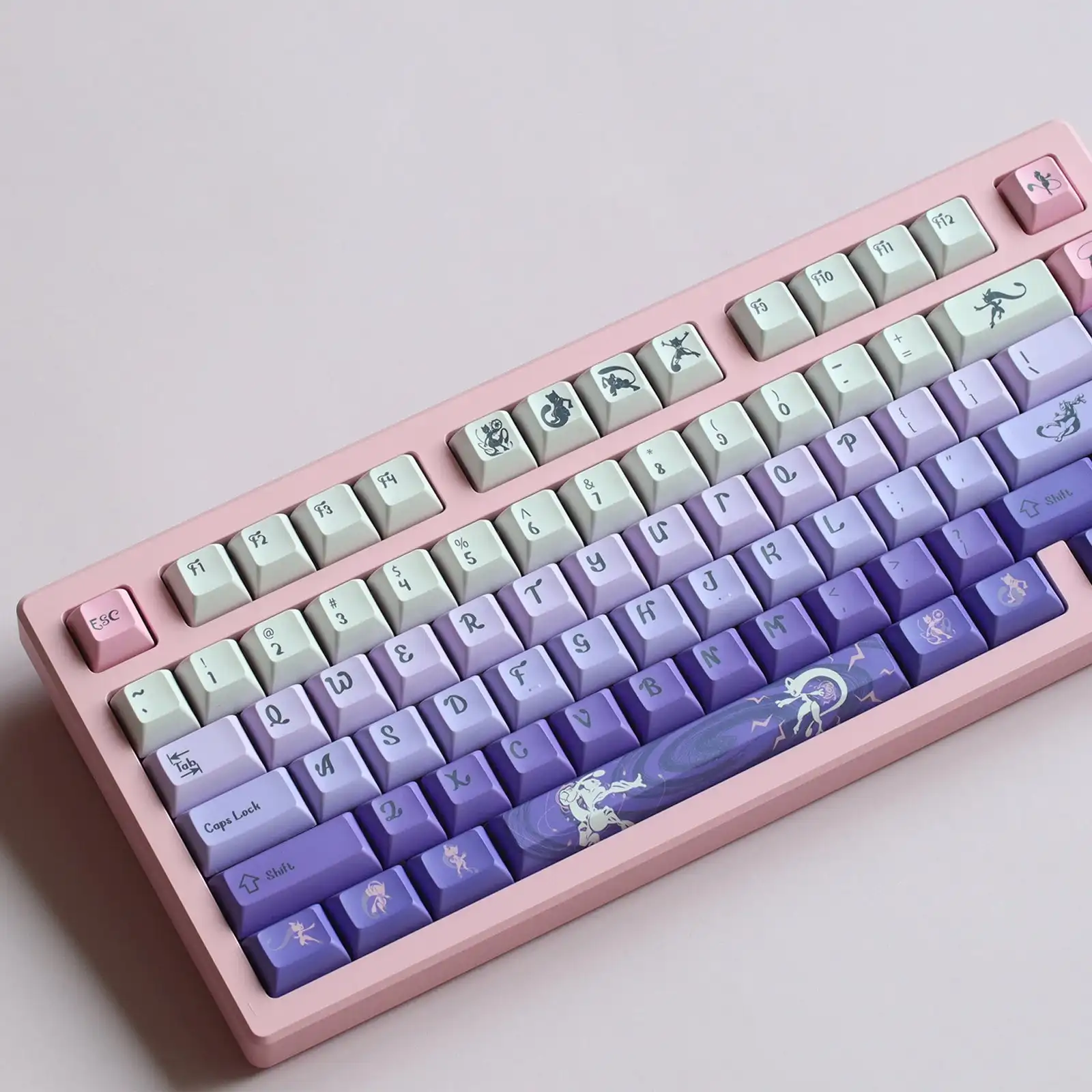 กุญแจ143 gmk keycaps สีเชอร์รี่โปรไฟล์ PBT ย้อมสีระเหิดสำหรับ MX SWITCH ISO Enter 61/64/75/84/87/980