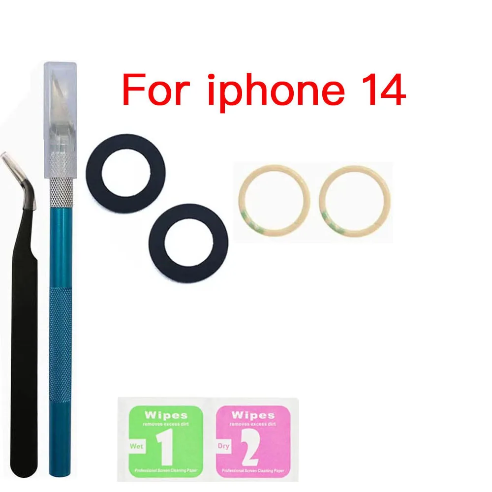 Replacement Back Camera Glass Lens For iPhone 11 12 13 14 Mini Pro Plus Max With Adhesive tape And Remove Tools