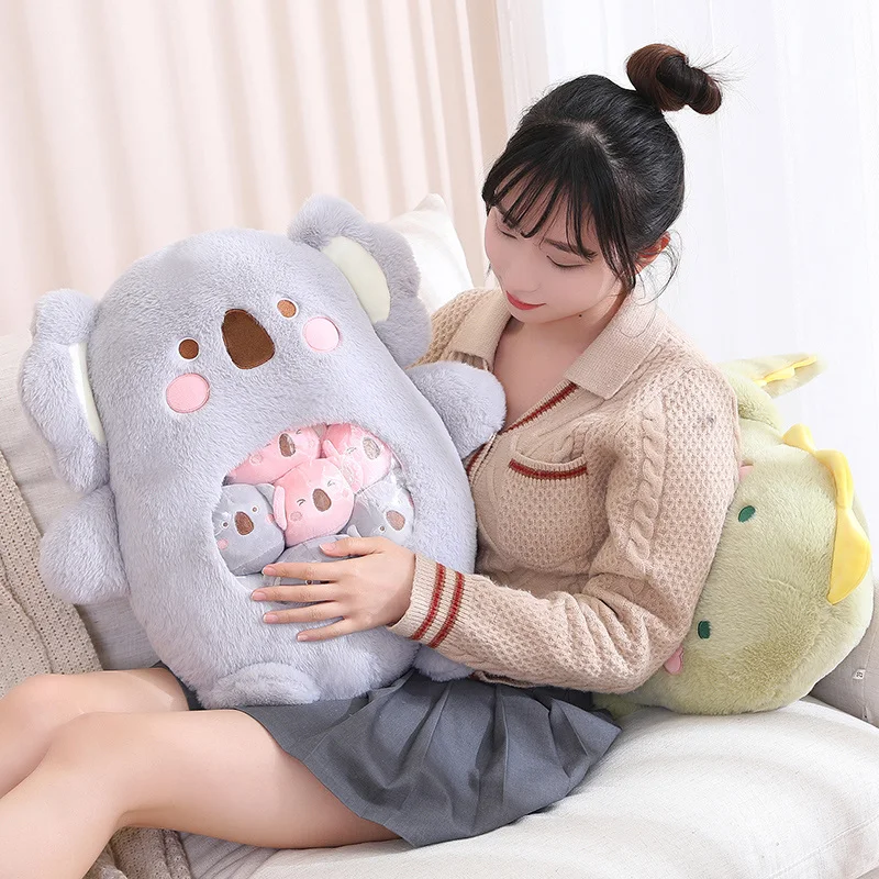

Cute Koala Plush Toy Pillow 6Pcs Inside Soft Cartoon Model Throw Pillow Home Decoration for Boys and Girls Birthday Gifts