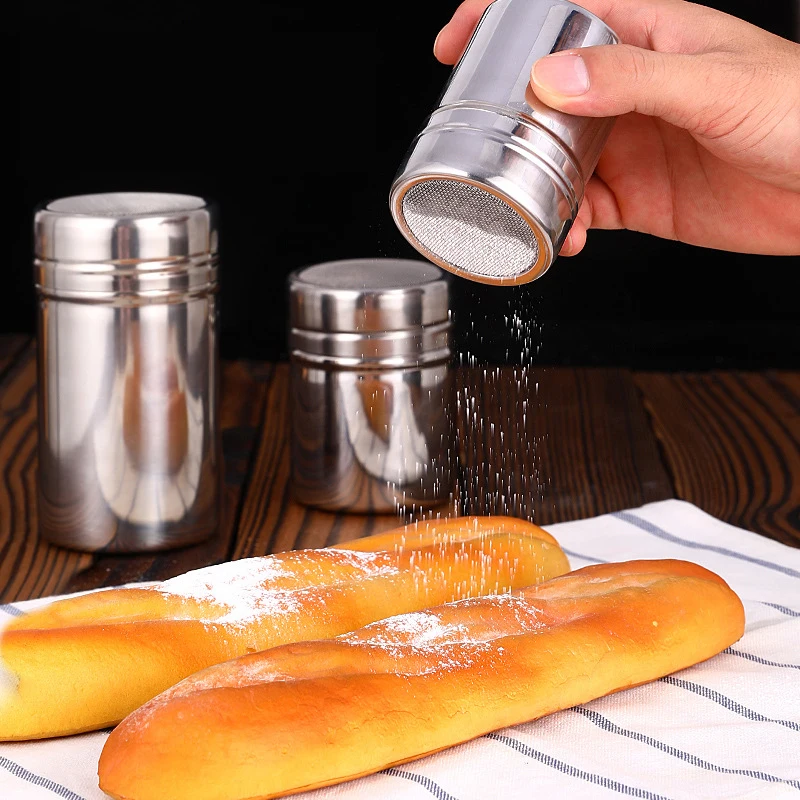 

Stainless Steel Sprinkle Powder Bottle for Spices Cocoa Flour Coffee Sifter Flour Sifter Cooking Tool Coffee Powder Dispenser