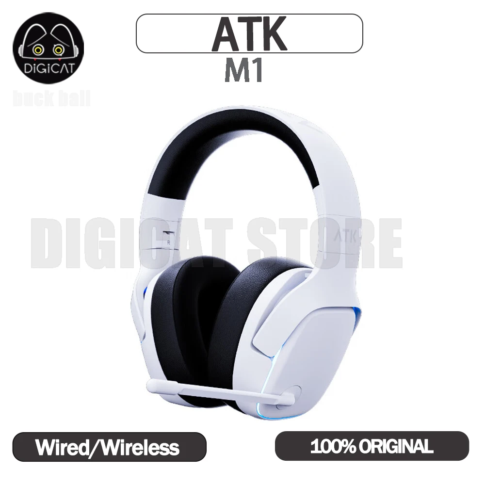 Atk M1 SE Headphone Mercury I Noise Reduction Bluetooth Wireless Csgo Gaming Headset 1200mah Head-Mounted Custom Gamer Earphones