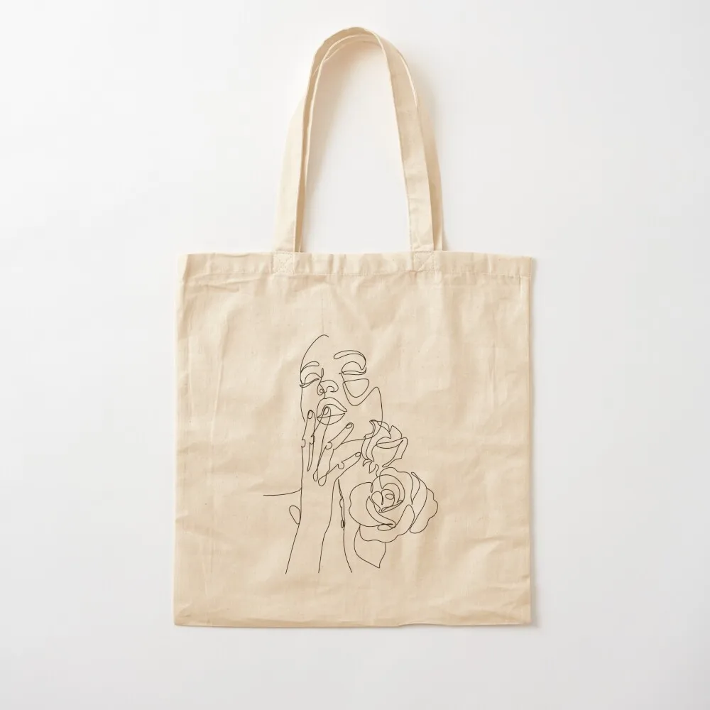 Woman print, celebrity, Scandinavian, Nordic, Trendy print, Rose, Scandinavian art, Modern art, Wall art, Print, Minima Tote Bag