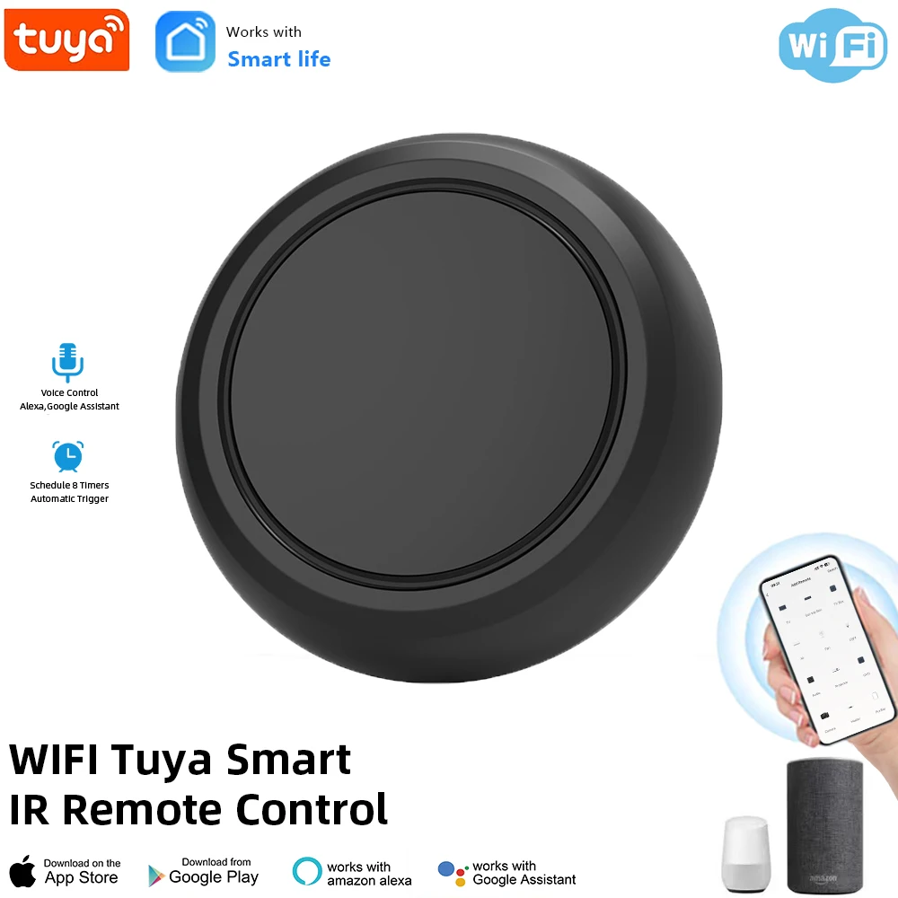 Tuya WiFi Smart IR Remote Controller Smart Home Infrared Universal Remote Blaster One for All Control AC TV DVD CD AUD SAT