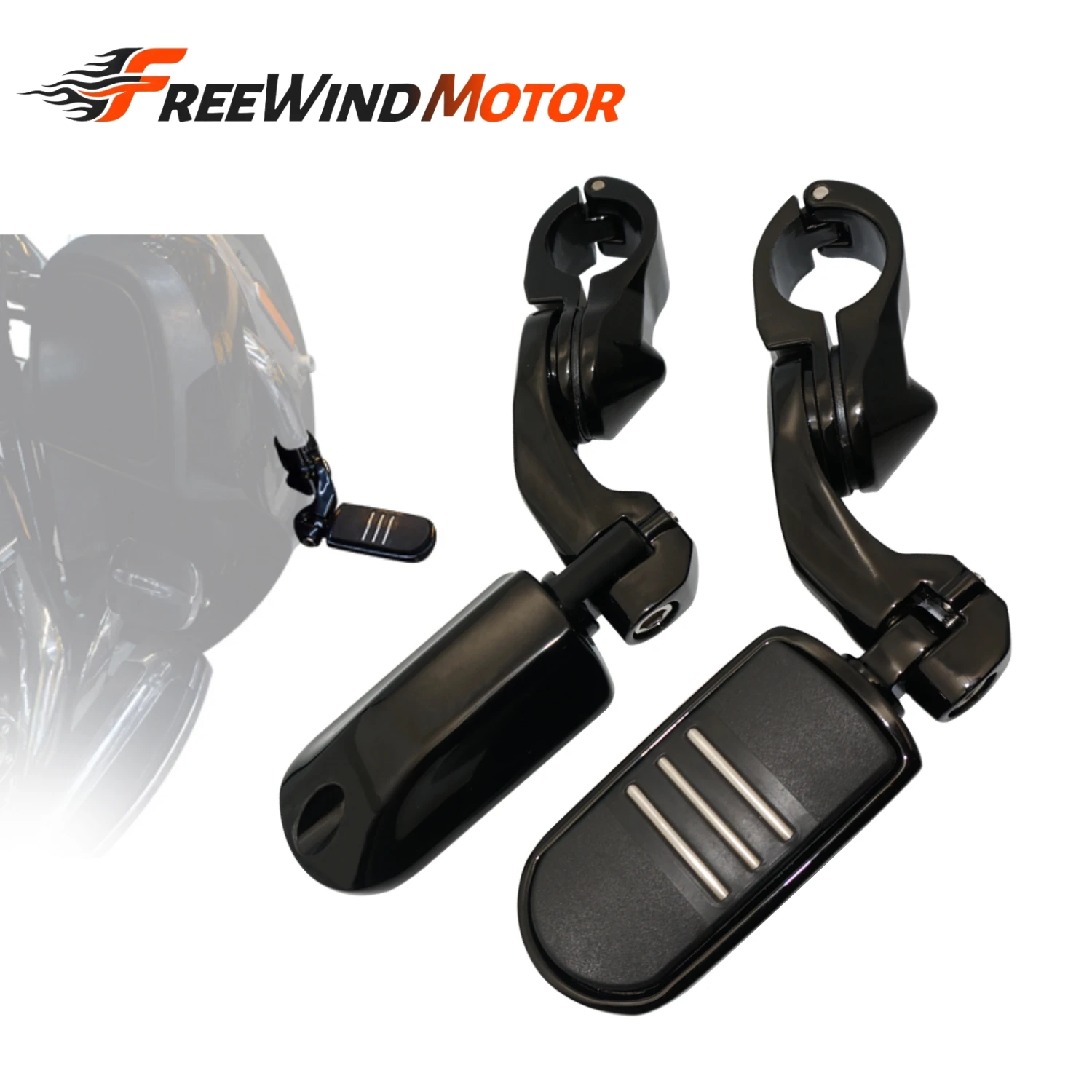 

1.25" Highway Pegs Footrest Motorcycles 1-1/4" Engine Guard Footpegs For Harley Softail FL Sportster Road King Street Glide Dyna