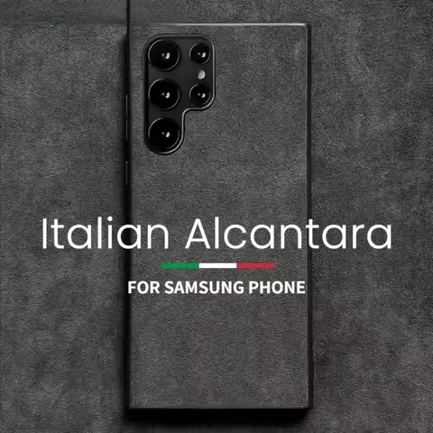 Italian Alcantara Case for Samsung S24 Ultra Plus S23 S22 S21 Fold 6 Flip 6 Flod 5 Luxury Business Supercar Same Leather Case