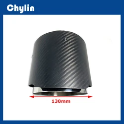 1 Pcs Silver Stainless Steel Exhaust Pipe Universal Car Outlet 130MM Big Muffler Tip Carbon Fiber Rear Tailpipe Nozzles For Ak