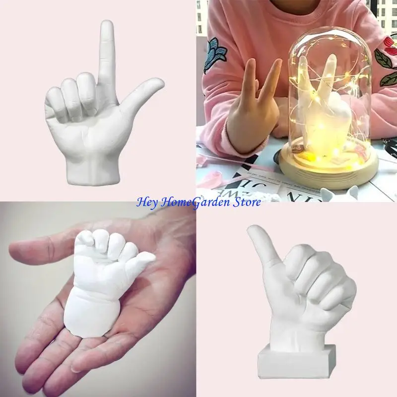 652F Plaster Hand Mold DIY Handmade Hands Mould Set with Hands for Children Birthday Valentine's Day Day