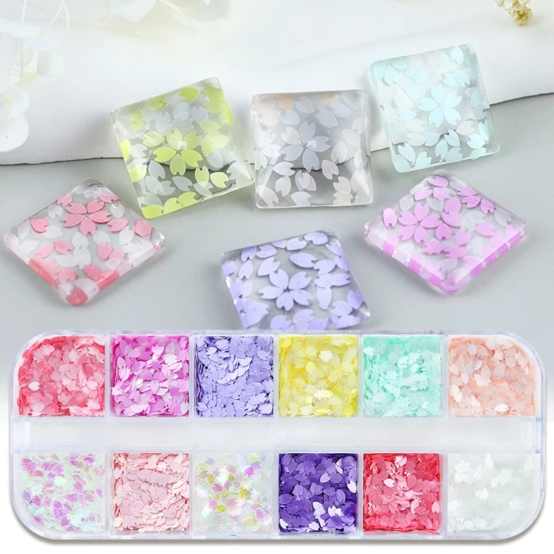 Flower Nail Sequins Decoration Colorful Tiny Flower Glitter Flakes For DIY Manicure Design Spring Nail Accessories