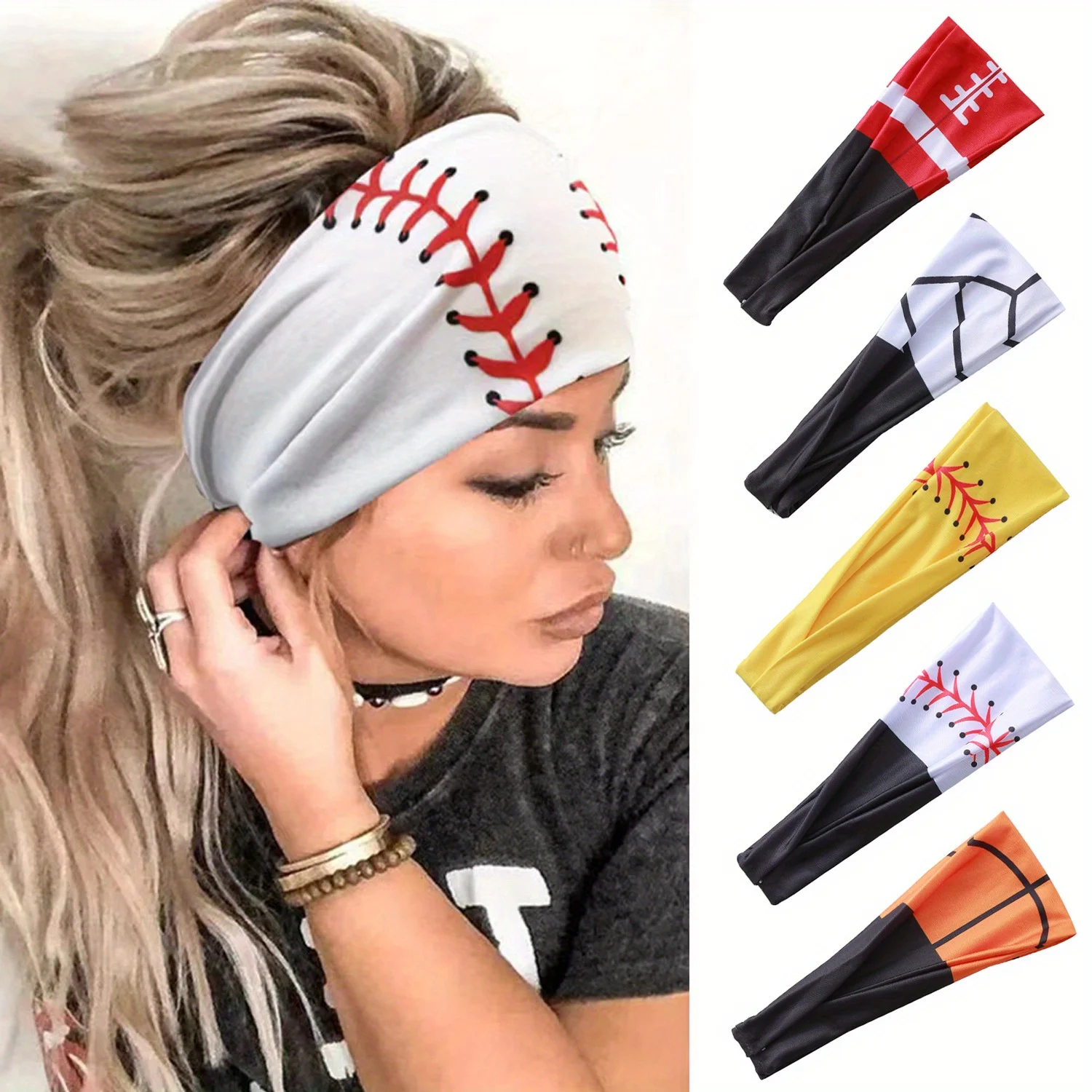 

5 шт. простая спортивная повязка на голову для бега, баскетбола, высокая эластичность, впитывающая пот, повязка на голову для фитнеса