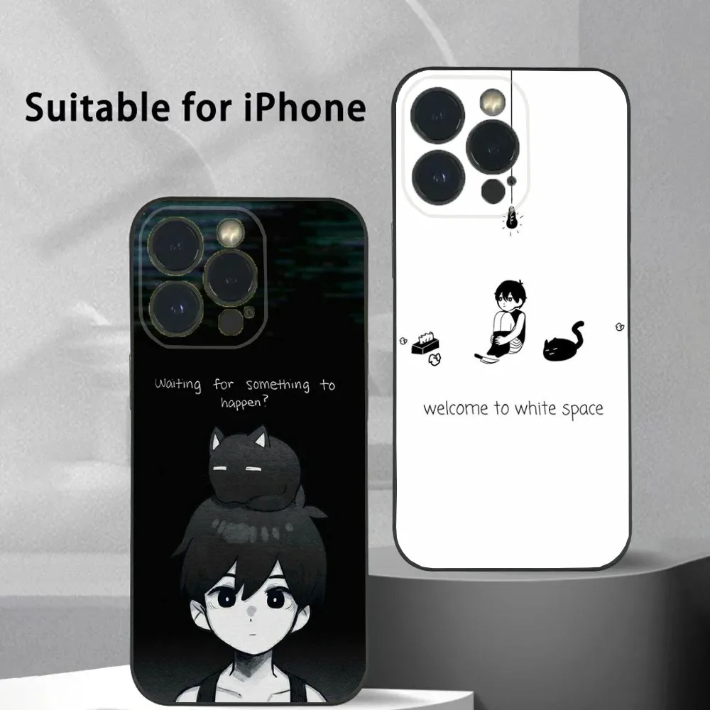 

O-Omori Game Phone Case For iPhone 16 15 14 13 12 11 Plus,Pro Max,XS,X,XR,SE,Mini,8,7 Soft Silicone Black Cover
