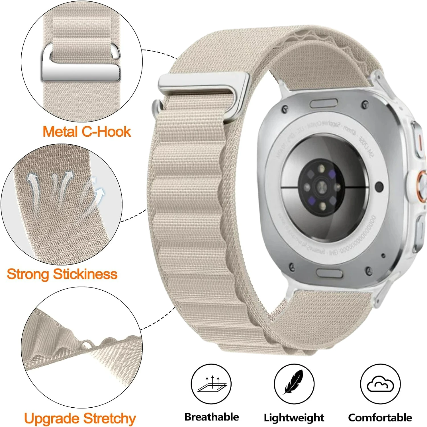 Alpine Loop Strap For Samsung Galaxy Watch Ultra 47mm Adjustable Sports Nylon Bracelet Watchband For Samsung Galaxy Ultra Correa image 3