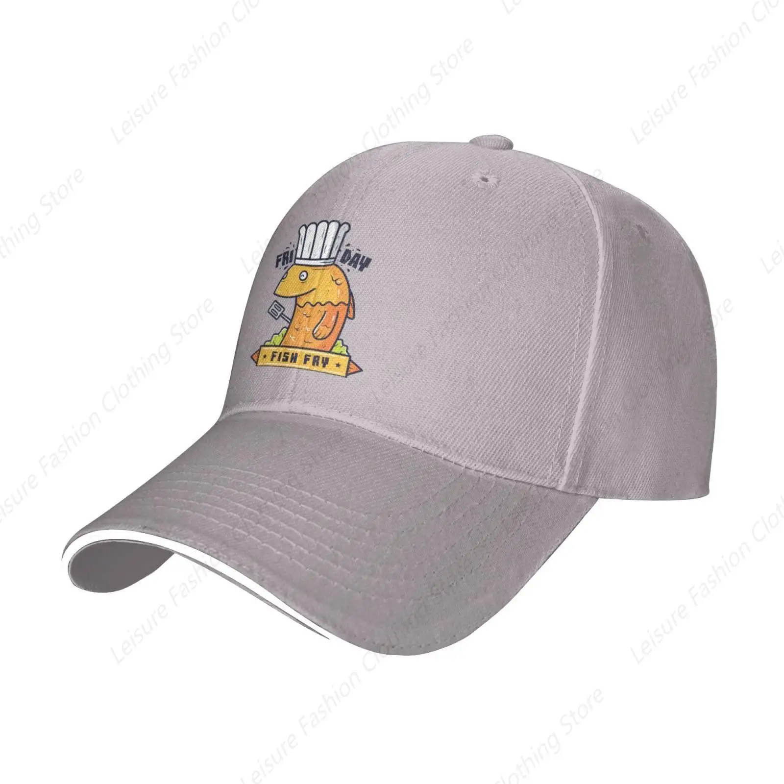 Friday Fish Fry Trucker Baseball Cap for Men Women Hat Sandwich Brim Dad Hats