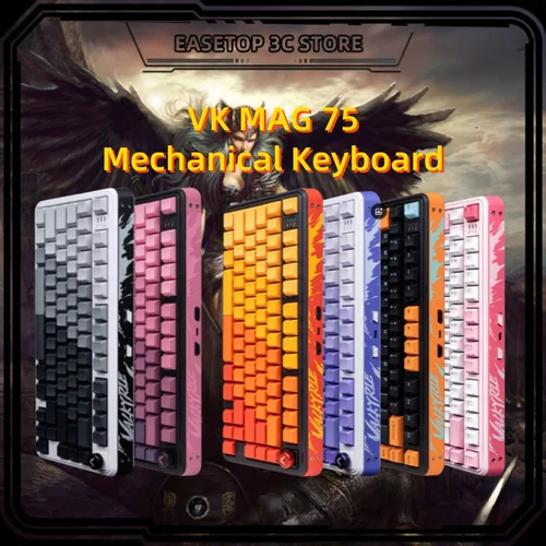 VALKYRIE MAG75 teclado de eje magnético con cable Esports Gaming Hot Plug personalizado eje satelital Chip personalizado Teclado mecánico RGB